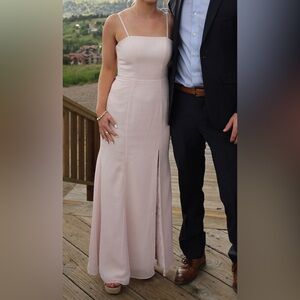 Azazie Cosette Blushing Pink Floor Length Dress